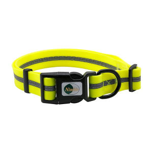 PVC Pet DOG Collar Waterproof Anti-Odor Durable Adjustable Polyester Soft with Reflective Stripe Basic Dog Collars S/M/L