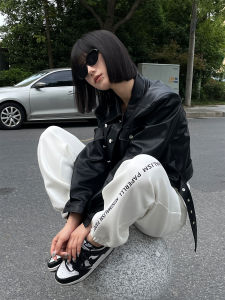 High Waist Drawstring Double Rainbow Cotton Air Layer Casual Pants Womens Comfortable Elastic Sweatpants Fashionable All Match