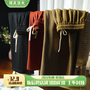 กางเกงขายาวทรงหลวมเอวยางยืดพร้อมเชือกผูก ทรงหลวม ทรงขากว้าง สไตล์ลำลอง สำหรับผู้หญิง ทรงขาบาน ฤดูร้อน 2025