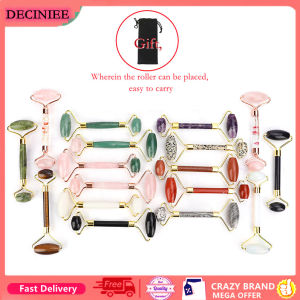 DECINIEE Natural Amethyst Jade Roller Face Lifting Face Massager Jade Stone Facial Roller Beauty Massage Tool For Face Neck Eye