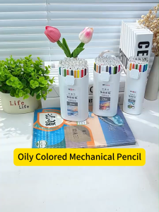 36/24/18/12 Oily Colored Mechanical Pencil Set Erasable Colored Pencil Replaceable Refill Gift Pencil Sharpener Kids Gift Art Supplies