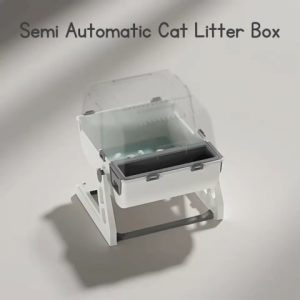 Semi Automatic Cat Litter Box Cat Toilet Large Sifting Washable Anti Tracking Cat Litter Pan for Indoor Cats