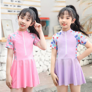 Kids Girl Swimming Suit One Piece Beach Dress Quick Dry Swimwear Teenage Girl Swimsuits Children 3 to 16 Years Girl Bathing Suit