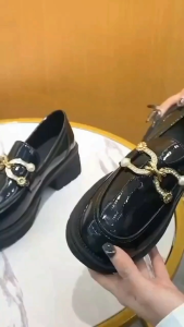 Thick-Sole Loafers Shoes For Women Students Black Classic Fashion British Style
