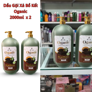 Dầu Gội Xả Bồ Kết Oganic 2000ml x 2 Giúp Tóc Mềm Mượt Óng Ả Dung Tích Lớn Thích Hợp Cho Spa.