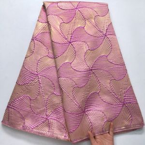 African Jacquard Organza Brocade Fabric 2025 Nigerian Damask Tulle Mesh Gilding Lace French Brocade Material Tissue 5Yards S4283