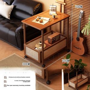 Mobile Beauty Salon Care Instrument Cart Multi-Functional Hair Dressing Shop Hand-Push Tool Cart Durable Bamboo Material