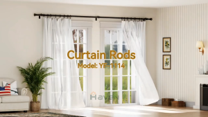 12Ft White Batang Langsir/Rod Langsir tingkap/Curtain Rod With Dual Pole Bracket For Window Extendable Adjustable Rod
