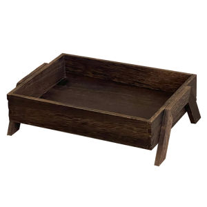 Retro Style Long Rectangle Solid Wood Storage Tray Coffee Table Desktop Organizer Box for Living Room Miscellaneous Items