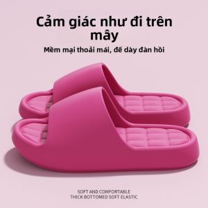 Dép EVA Chống Trượt Mùa Hè Cho Nam Và Nữ Dùng Trong Nhà Phòng Tắm Khách Đến Nhà Đế Mềm Màu Trơn Đôi Cho Khách Sạn