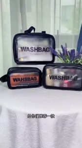 Tas Travel Pouch Bag Organizer Transparan: Dompet Sabun & Toiletry Waterproof