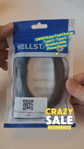 BELLSTAR 240W Type C to C Fast Charging Cable L Shape Gaming Phone Stand Braided Wayar Cas Pantas SG Stock