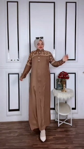 Inayah Dress BUSUI Rayon apk Bordir Gamis Dewasa Terbaru 2025 Viral Dress Wanita Kondangan Kekinian