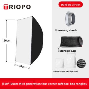 TRIOPO | Quick Assembly Octagonal Softbox Soft Light Box with Bowens Mount Portable Striped and Square Shaped Mini