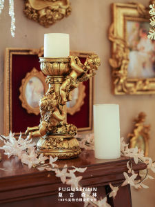 Home Decoration Architecture: Enhance Your Space with Retro Forest & European Golden Angel Sculptures