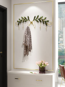 Entrance Hall Wall Mounted Iron Coat Hook Rack Creative Luxury Decorative Storage Organizer No Drilling Required for Doorway Use