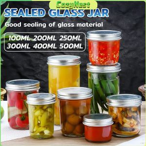 C.N. Sealed Glass Jar Kitchen Storage With Lid Pickle Bottle Jam Bottles 100ml-500ml
