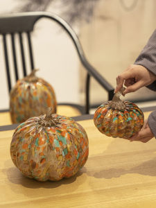 Luxury Glass Pumpkin Decorative Accessories Living Room TV Cabinet Entrance Tabletop Decorations Creative Handmade Artwork