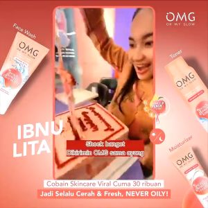 OMG Oh My Glow Skincare - Peach Glowing Face Wash / Face Toner / Cream / Serum - Facecare Skincare Moisturizer