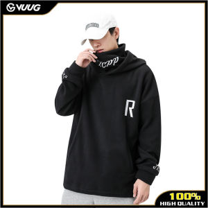 VUUG เขย่าขนแกะเสื้อกันหนาวคอเต่า คลุมคอกันและกระชับ ผู้ชายฤดูใบและสีทึบ หัวๆ เสื้อหมาย",