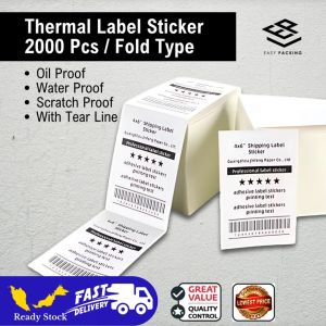2000pcs A6 Thermal Paper Label Sticker Printer Thermal Sticker Air Waybill Barcode Sticker 100*150mm