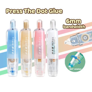 Retractable Point Dispensing Glue Tape and Replaceable Core Dot Glue Tape for Students Wrong Fonts Correction Tape High Viscosity 360 Rotating Tip Pen Shape Glue Tape
