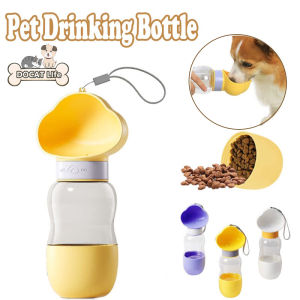 Pet Water Bottle with Food Cup Dog Outdoor Portable Drinking Bottle for Dog Cat Outdoor Play