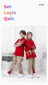 Setelan Baju Couple Kakak Adik Cewek Cowok Umur 3 4 5 6 7 8 9 10 11 12 Tahun Tema Etnik