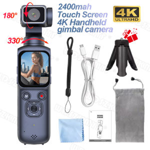 New 4K Action Camera 330° Face Tracking Gimbal Stabilizer 1.72 Inch Touch Screen 2400mah Wi-Fi Vlog Portable Sports Cam