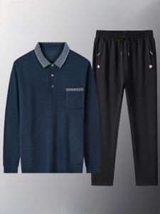 ROMON | Bộ đồ thể thao dài tay Romon dành cho bố trung niên và người cao tuổi Bộ đồ hai mảnh không cần kết hợp thời trang mùa thu