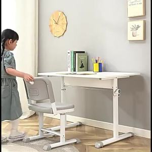 YOUDIANNIU | Adjustable Height Study Table Desk and Chair Set