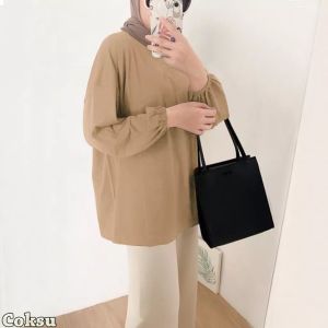 kaos oversize wanita lengan karet/baju oversize wanita polos lengan karet