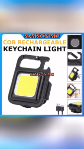 Portable Mini COB LED Rechargeable Keychain Emergency Light Carabiner 800 Lumens Type-C USB Charging Bottle Opener