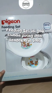 PIGEON Feeding Set With Juice Feeder / Peralatan Makan Bayi / Alat Makan Set MPASI Pigeon BANDUNG
