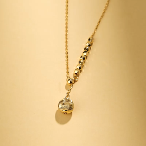 Chow Sang Sang 周生生 999 24K Pure Gold Essence Drop Necklace with Polished Beads for Women Size 47cm 95740N Price-by-Weight 4.11g Gold