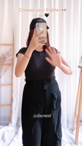 DNEMNLPH Mira Basic Full Length Padded Top - BKK Slim Fitted Roundneck Double Lining Plain Neutral Basic Freesize