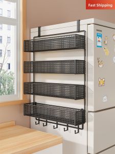 WUBUWEI | Kệ Treo Bên Hông Tủ Lạnh Không Cần Đục Lỗ