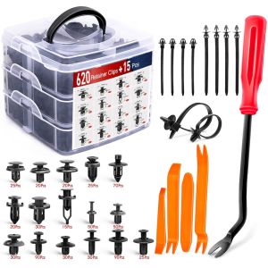 960 pcs a box + pliers tools Car Clip Hybrid Fastener Door Trim Bumper Rivet Retainer Suitable for Fender Set M-10