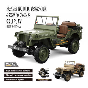JDD[Fast Delivery][Original Available] Hg4-58 Simulation Retro Off-Road Vehicle 1/14 Four-Wheel Drive Climbing Electric Remote Control Model Boy 4wd Toy Customized