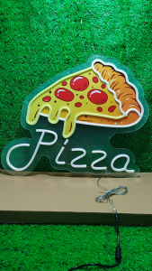 ป้ายไฟนีออน ป้ายไฟ pizza ไฟประดับตกแต่ง ป้ายไฟสำรับตกแต่งหน้าร้าน