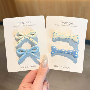 NING ZHOU | Blue Stars Polka Dots Bow Hair Clip