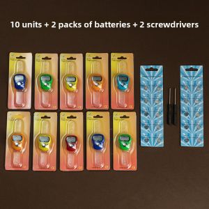 Portable Mini Digital Display Electronic Counter Ring Counting Light up Multifunctional Set of 10 for Hardware Tools