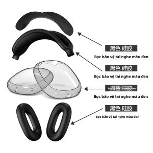 Ốp Bảo Vệ Tai Nghe AirPods Max 4 Trong 1 Bằng Silicon TPU Trong Suốt Chống Sốc Bảo Vệ Đệm Tai Và Băng Đô