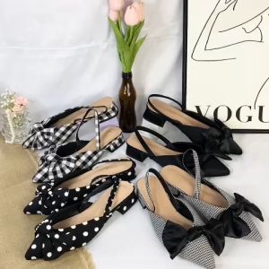 BISA COD DDS1998 Flat Shoes Wanita Sandal Tali Fashion Import Pita Tali Belakang (With Box)