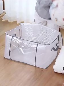 Túi Đựng Quần Áo Trong Suốt Dung Tích Lớn Bằng PVC Có Khóa Kéo Và Tay Cầm Gấp Gọn Được Dùng Để Di Chuyển Và Đóng Gói