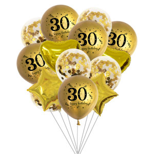 14pcs gold 30 40 50 60 happy birthday balloons adult birthday party decoration 30th birthday balloons