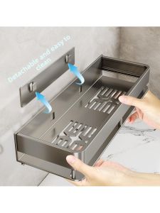 YYBAIO | Wall Mounted Bathroom Shelf No Drilling Required