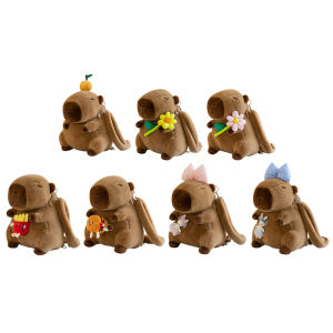 การ์ตูนคาปิบาร่ากระเป๋าแต่งเฟอร์ตุ๊กตาน่ารักการ์ตูนกระเป๋าสะพายข้างอนิเมะเด็กสาวกระเป๋าสะพายบ่ากระเป๋าแต่งเฟอร์น่ารักสำหรับเด็กผู้หญิง