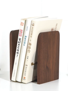 Solid Walnut Wood Bookend & Book Holder – Creative Minimalist Organizer & Display Stand for Home & Office
