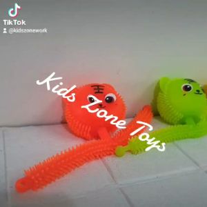 Mainan Ubur-Ubur Gelang Lampu dan Karet Bentuk Harimau Puffer Tiger Ball Squishy